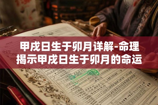 甲戌日生于卯月详解-命理揭示甲戌日生于卯月的命运奥秘