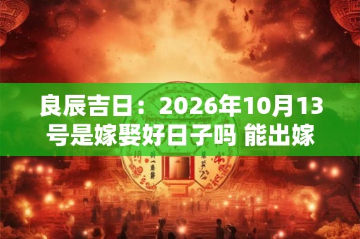 良辰吉日：2026年10月13号是嫁娶好日子吗 能出嫁吗