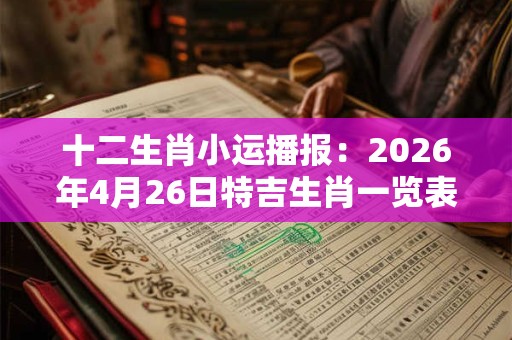 十二生肖小运播报：2026年4月26日特吉生肖一览表
