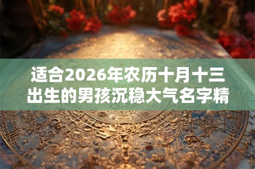 适合2026年农历十月十三出生的男孩沉稳大气名字精选