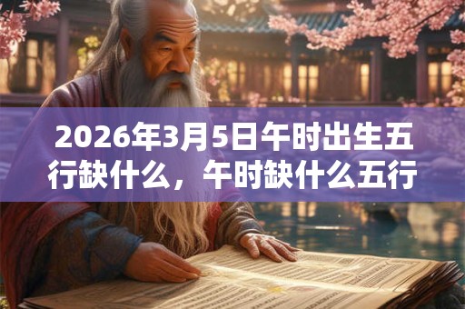 2026年3月5日午时出生五行缺什么，午时缺什么五行