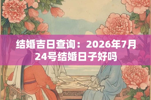 结婚吉日查询：2026年7月24号结婚日子好吗