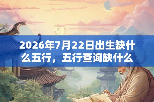 2026年7月22日出生缺什么五行，五行查询缺什么