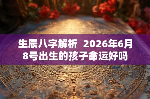 生辰八字解析  2026年6月8号出生的孩子命运好吗