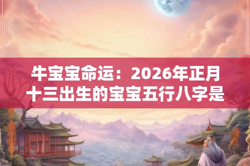 牛宝宝命运：2026年正月十三出生的宝宝五行八字是什么
