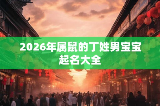 2026年属鼠的丁姓男宝宝起名大全 2026年属鼠的丁姓男宝宝起名大全