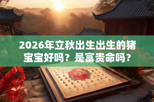 2026年立秋出生出生的猪宝宝好吗？是富贵命吗？