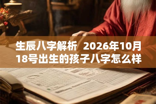生辰八字解析  2026年10月18号出生的孩子八字怎么样
