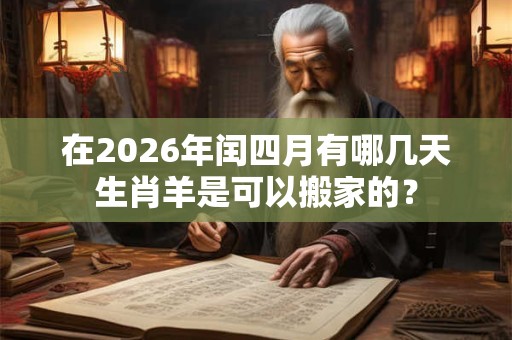 在2026年闰四月有哪几天生肖羊是可以搬家的？