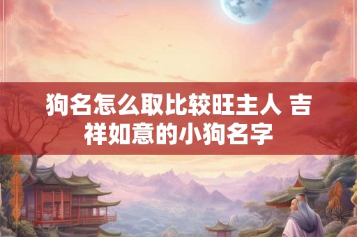狗名怎么取比较旺主人 吉祥如意的小狗名字