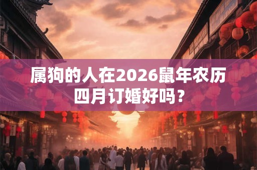 属狗的人在2026鼠年农历四月订婚好吗？
