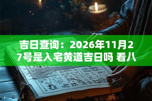 吉日查询:2026年11月27号是入宅黄道吉日吗 看八字定吉日 吉日查询:2026年11月27号是入宅黄道吉日吗 看八字定吉日