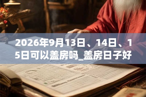 2026年9月13日、14日、15日可以盖房吗_盖房日子好吗