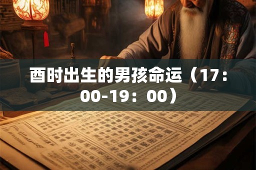 酉时出生的男孩命运（17：00-19：00）