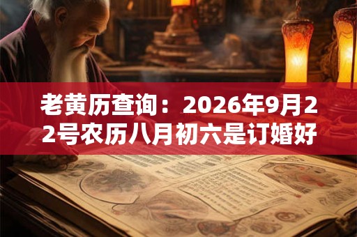 老黄历查询：2026年9月22号农历八月初六是订婚好日子吗