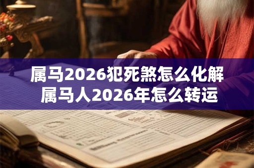 属马2026犯死煞怎么化解 属马人2026年怎么转运