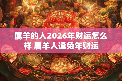 属羊的人2026年财运怎么样 属羊人逢兔年财运