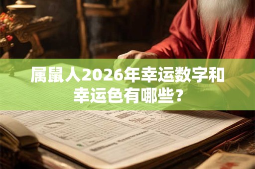 属鼠人2026年幸运数字和幸运色有哪些？