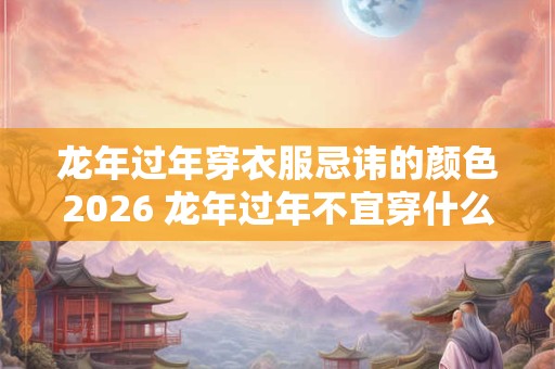 龙年过年穿衣服忌讳的颜色2026 龙年过年不宜穿什么颜色