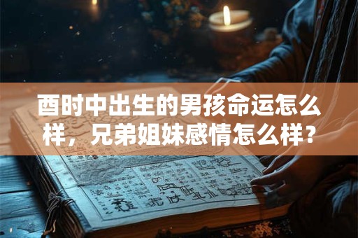 酉时中出生的男孩命运怎么样,兄弟姐妹感情怎么样? 酉时中出生的男孩命运怎么样,兄弟姐妹感情怎么样?