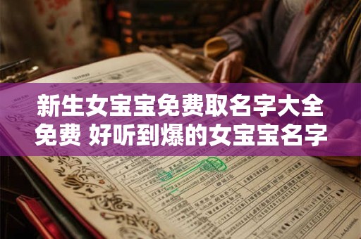 新生女宝宝免费取名字大全免费 好听到爆的女宝宝名字