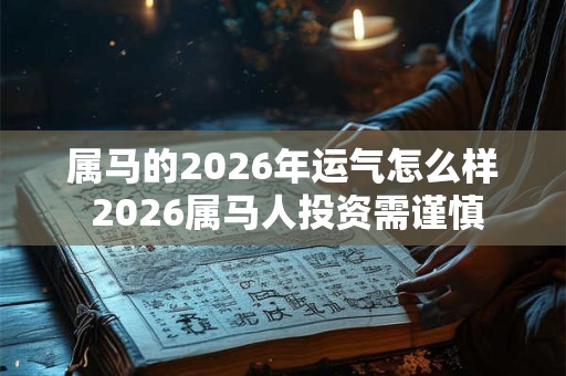 属马的2026年运气怎么样 2026属马人投资需谨慎