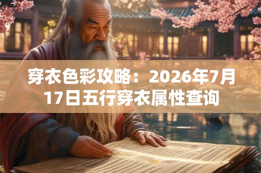 穿衣色彩攻略：2026年7月17日五行穿衣属性查询