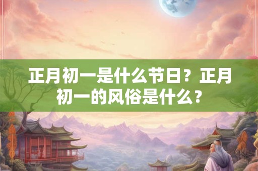 正月初一是什么节日？正月初一的风俗是什么？