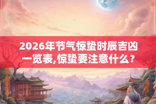 2026年节气惊蛰时辰吉凶一览表,惊蛰要注意什么？
