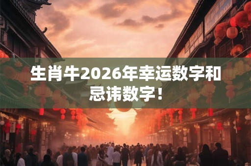 生肖牛2026年幸运数字和忌讳数字！