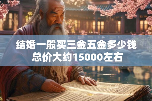 结婚一般买三金五金多少钱 总价大约15000左右