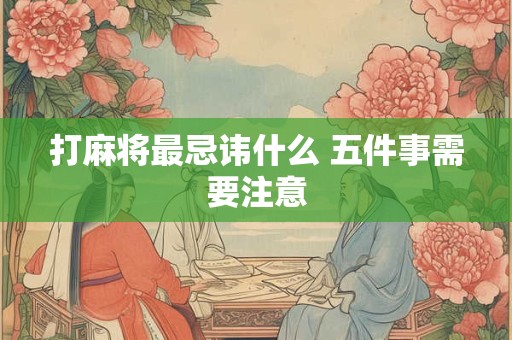 打麻将最忌讳什么 五件事需要注意