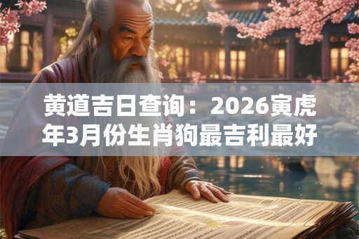 黄道吉日查询：2026寅虎年3月份生肖狗最吉利最好的领证日期