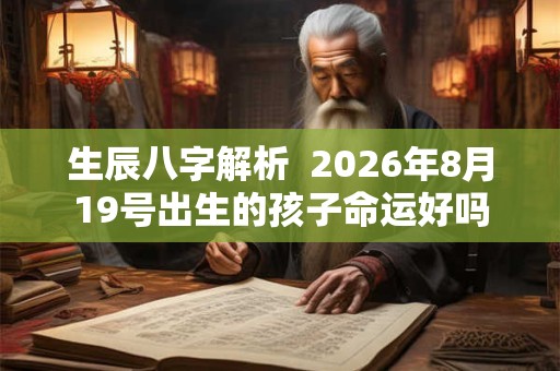 生辰八字解析  2026年8月19号出生的孩子命运好吗