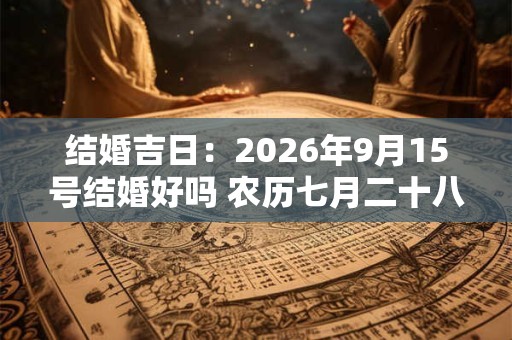 结婚吉日：2026年9月15号结婚好吗 农历七月二十八日子怎么样