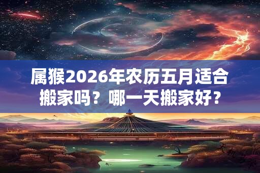 属猴2026年农历五月适合搬家吗？哪一天搬家好？