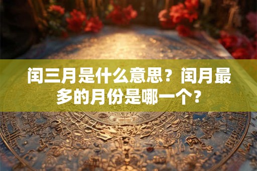 闰三月是什么意思？闰月最多的月份是哪一个？