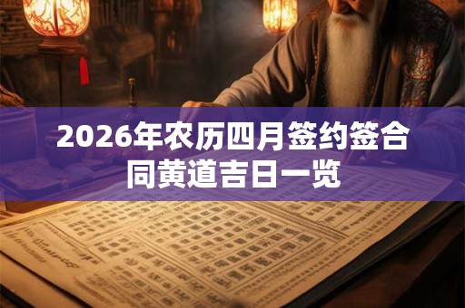 2026年农历四月签约签合同黄道吉日一览