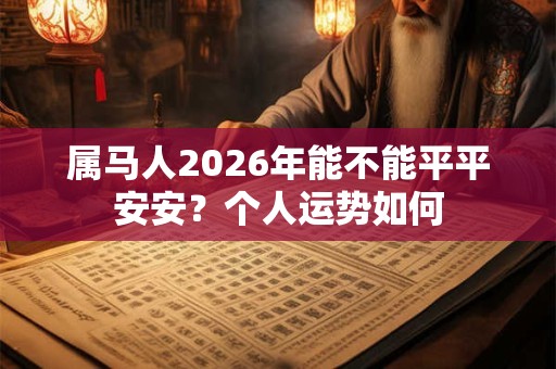 属马人2026年能不能平平安安？个人运势如何