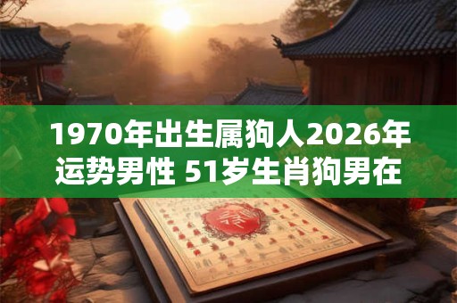 1970年出生属狗人2026年运势男性 51岁生肖狗男在2026年运气如何