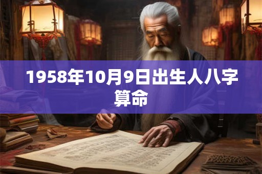 1958年10月9日出生人八字算命