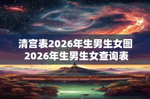 清宫表2026年生男生女图 2026年生男生女查询表