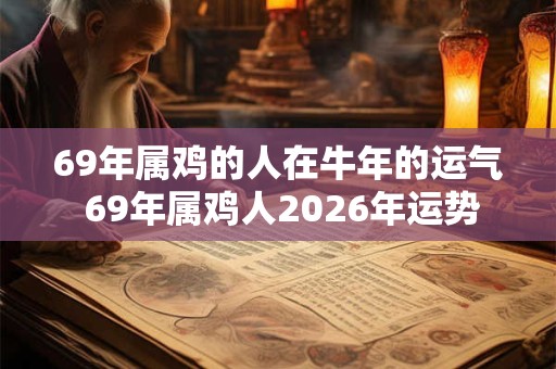 69年属鸡的人在牛年的运气 69年属鸡人2026年运势