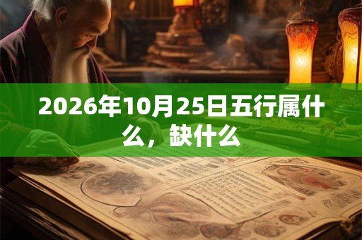 2026年10月25日五行属什么，缺什么
