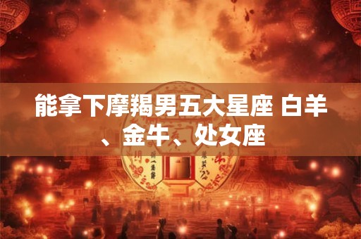 能拿下摩羯男五大星座 白羊、金牛、处女座