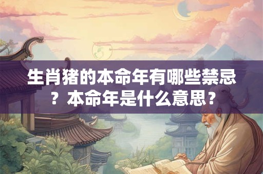 生肖猪的本命年有哪些禁忌？本命年是什么意思？