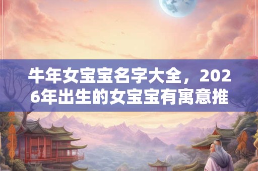 牛年女宝宝名字大全，2026年出生的女宝宝有寓意推荐