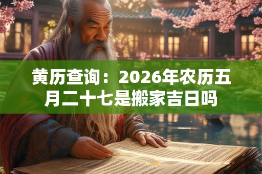 黄历查询：2026年农历五月二十七是搬家吉日吗