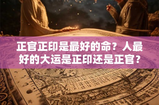 正官正印是最好的命？人最好的大运是正印还是正官？