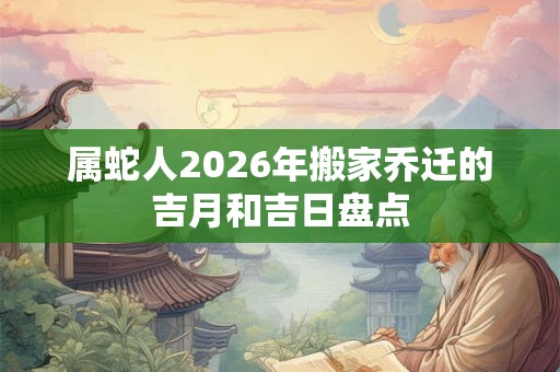 属蛇人2026年搬家乔迁的吉月和吉日盘点